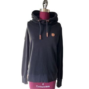 Naketano Womens Brave New Word Black Hooded Sweatshirt Germany M